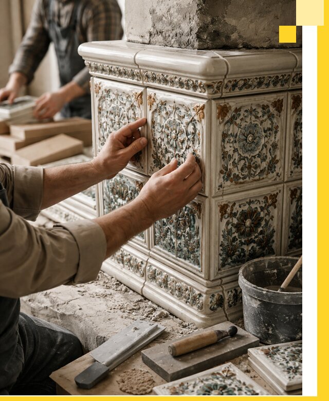 Изразцовые камины под ключ в Канске: проект и монтаж