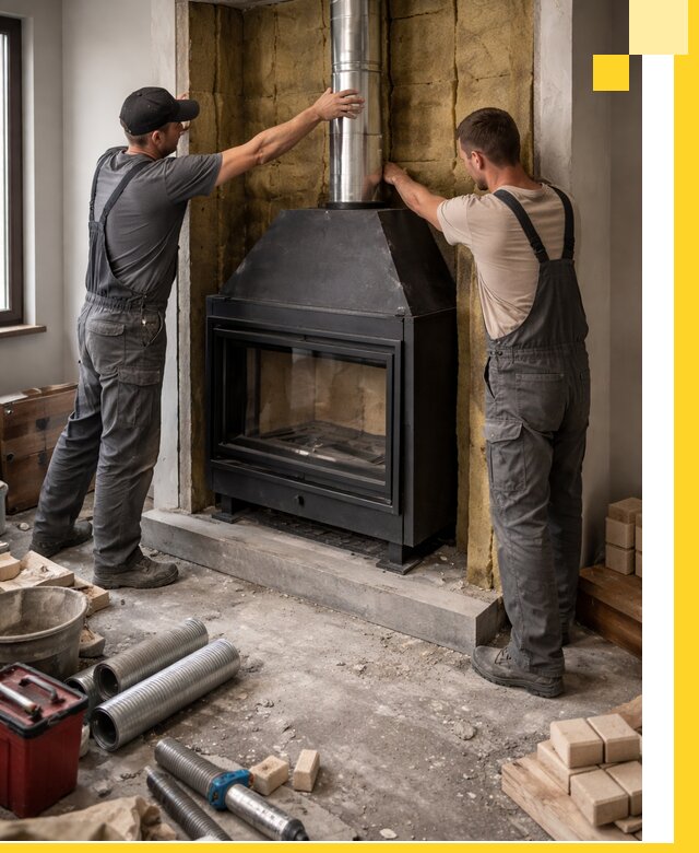 Изготовление и монтаж закрытых каминов в Канске под ключ