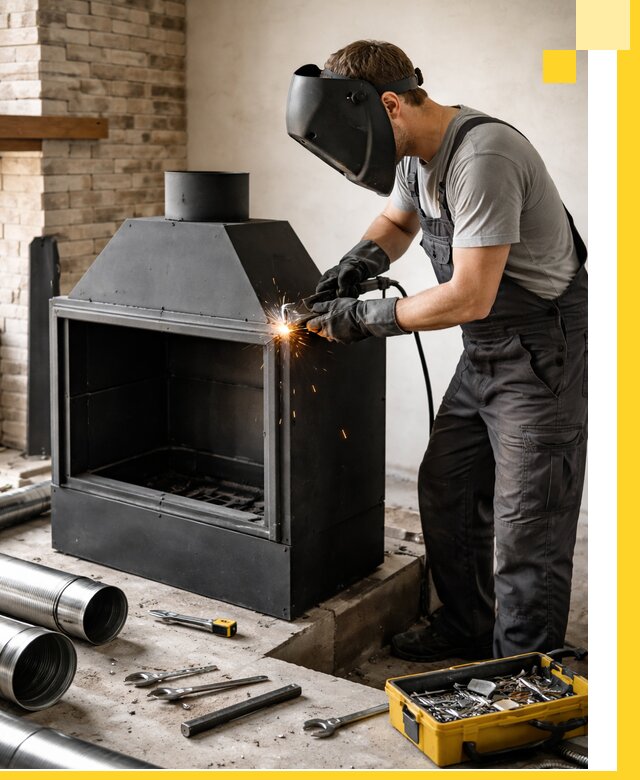 Продажа и установка металлических каминов в Канске под ключ