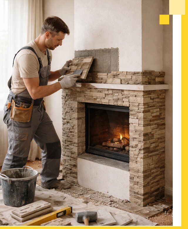 Изготовление и монтаж каминов для дома под ключ в Канске