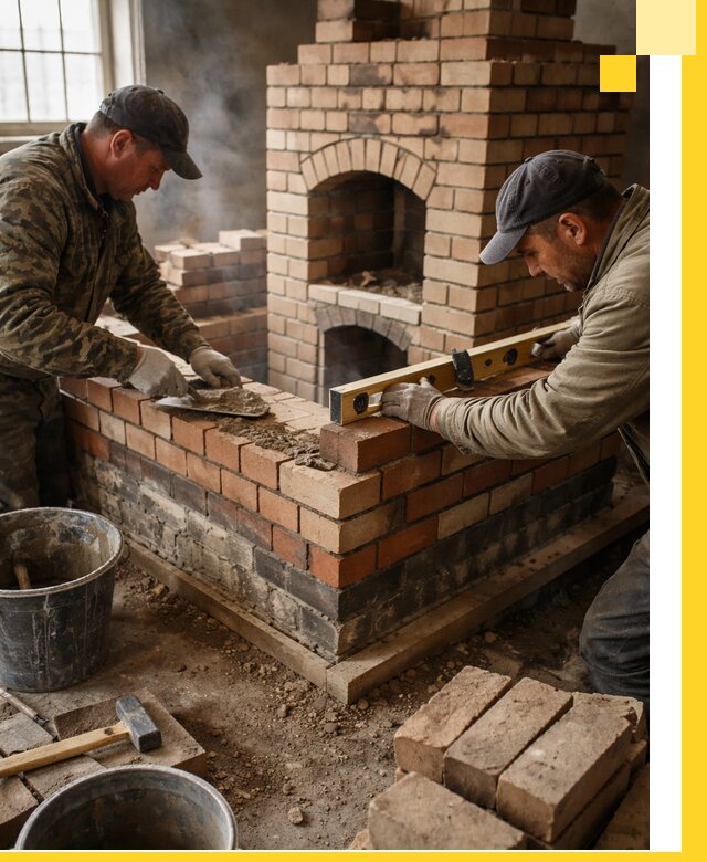 Изготовление и монтаж печей и каминов из кирпича в Канске