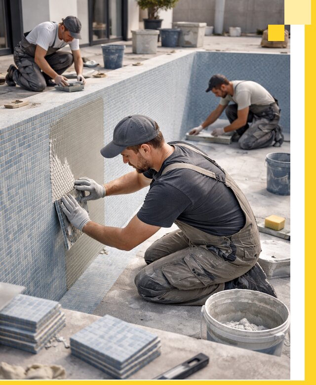 Облицовка бассейнов в Канске плитка мозаика гидроизоляция