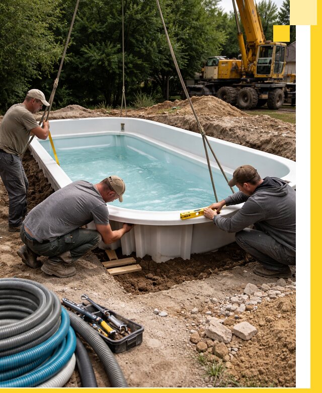 Установка и монтаж композитных бассейнов под ключ в Канске