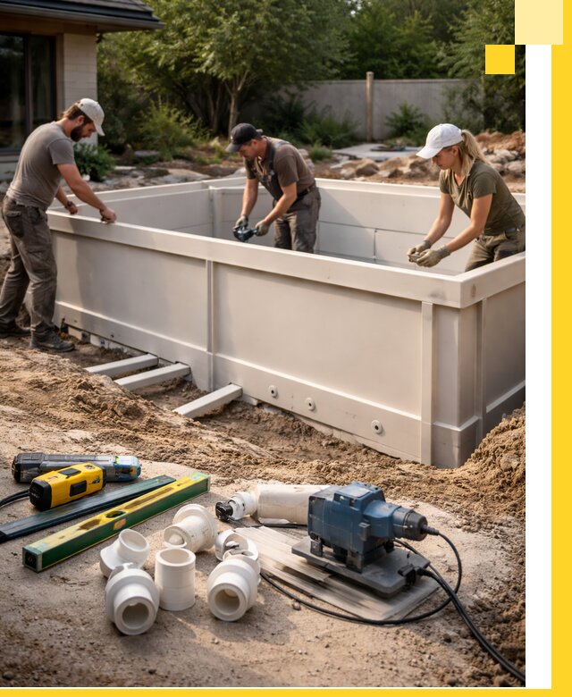 Установка полипропиленовых бассейнов под ключ в Канске