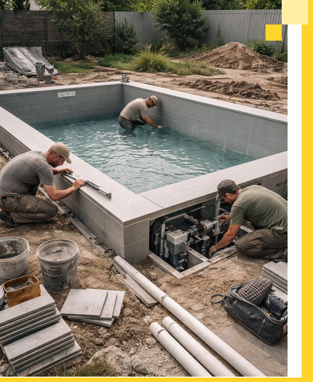 Строительство и монтаж бассейнов для дачи под ключ в Канске