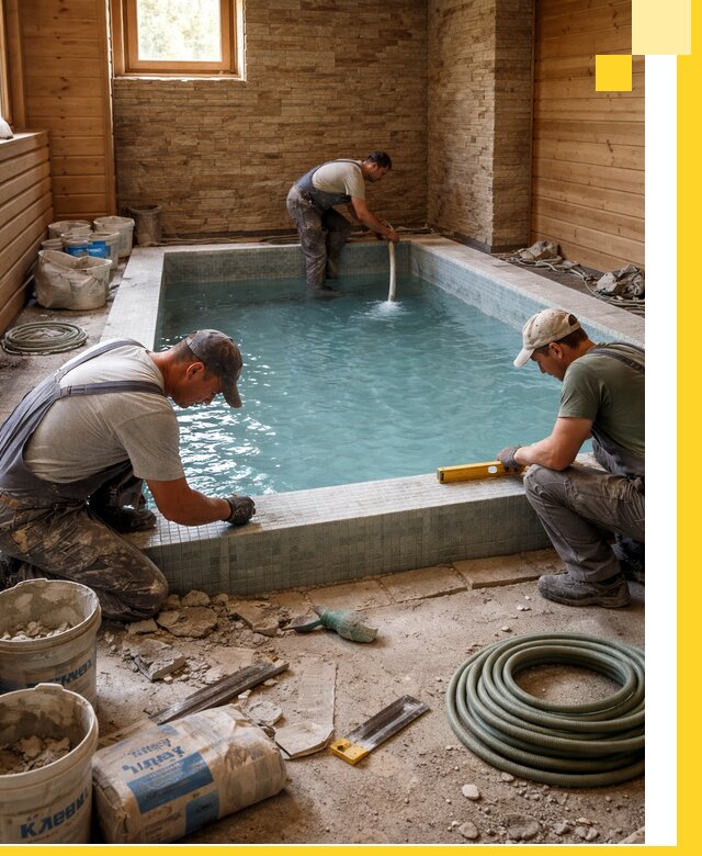 Проектирование и строительство бассейнов для бани в Канске