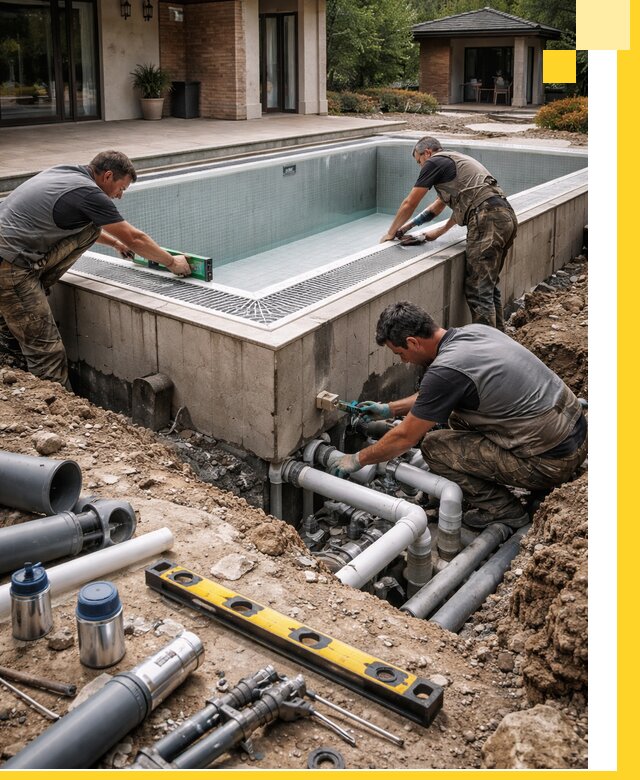 Строительство переливных бассейнов в Канске под ключ