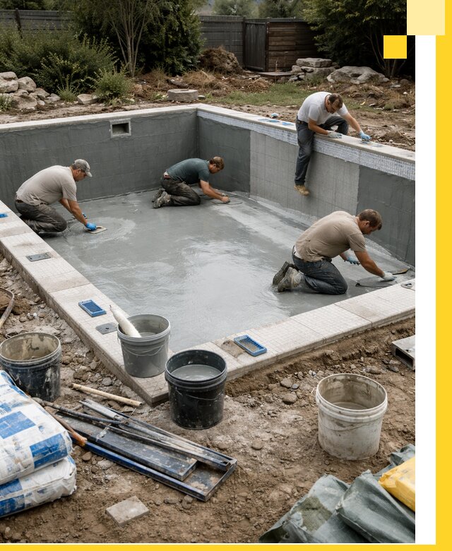 Изготовление и монтаж чаши бассейна под ключ в Канске