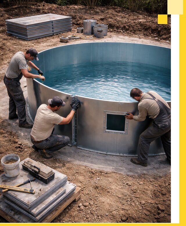 Круглые бассейны под ключ в Канске проектирование и монтаж