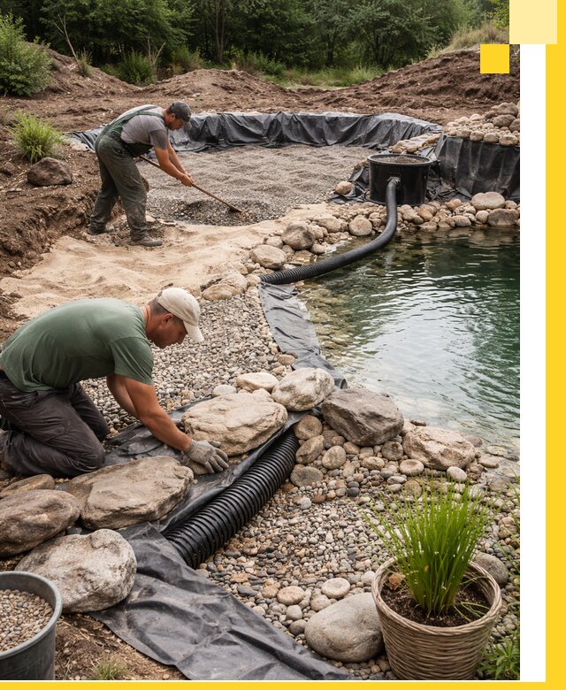 Строительство природных бассейнов и озер в Канске под ключ