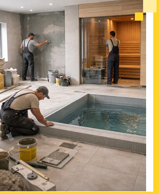 Проектирование и строительство сауны с бассейном в Канске