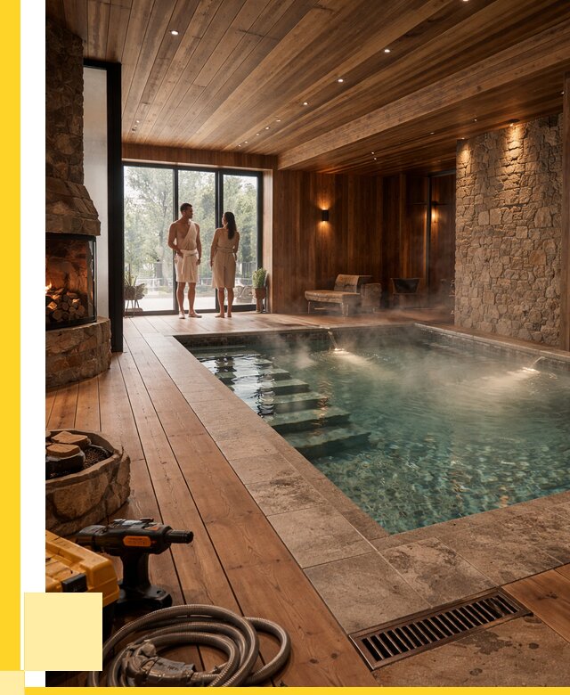 Проекты бань с бассейном под ключ в Канске от 81968 р., ЭриданКнс