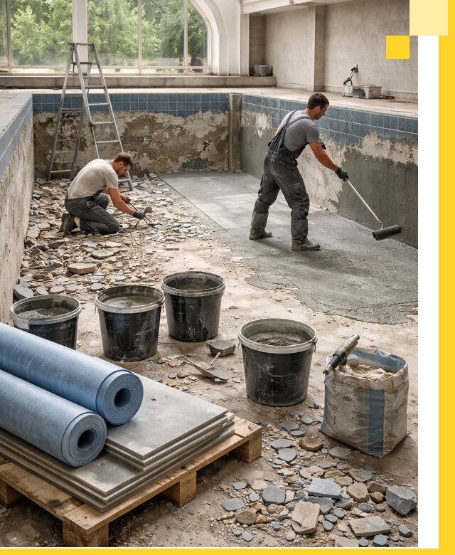 Реконструкция бассейнов в Канске: ремонт, гидроизоляция