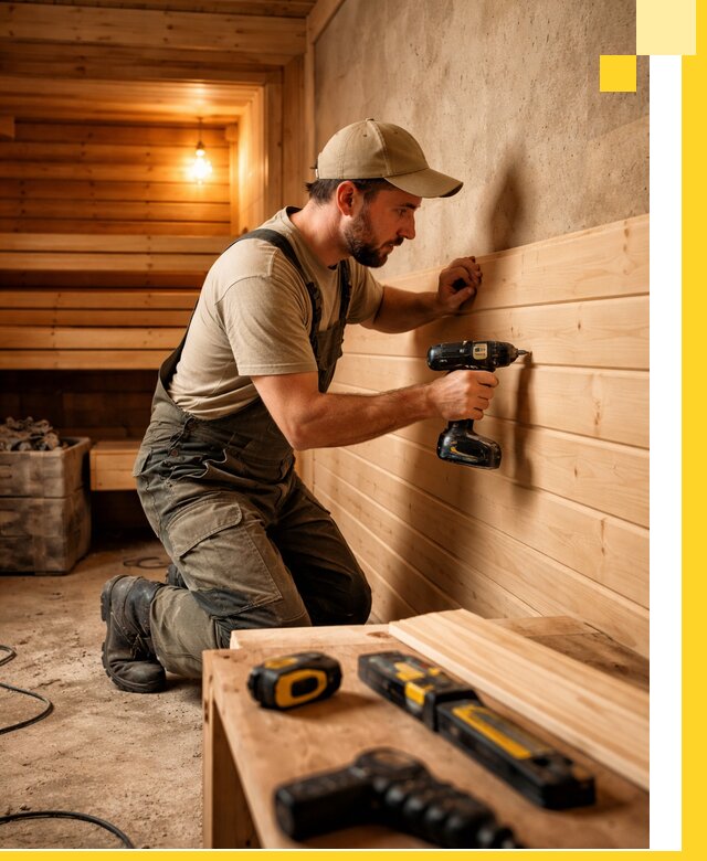 Профессиональная внутренняя отделка бани в Канске под ключ