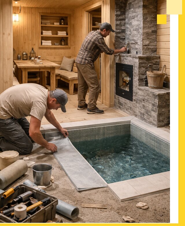 Строительство бань с комнатой отдыха под ключ в Канске