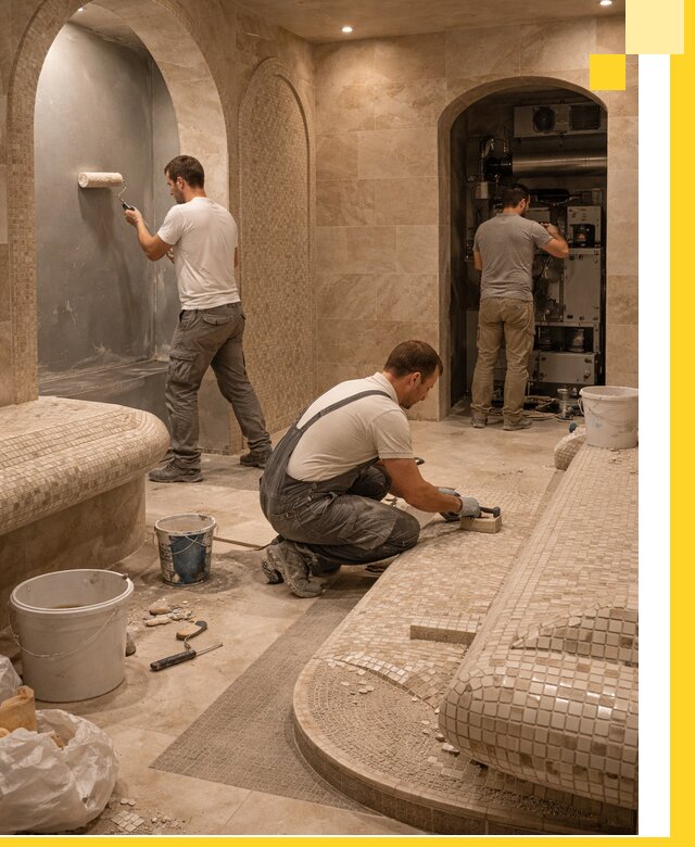 Строительство бани с хамамом и бассейном под ключ в Канске