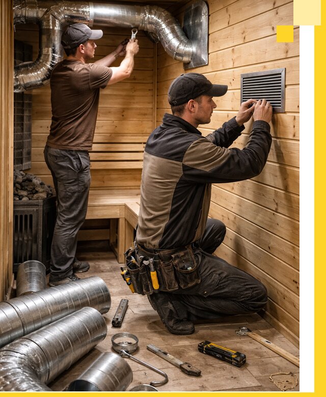 Проектирование и монтаж вентиляции бани в Канске под ключ