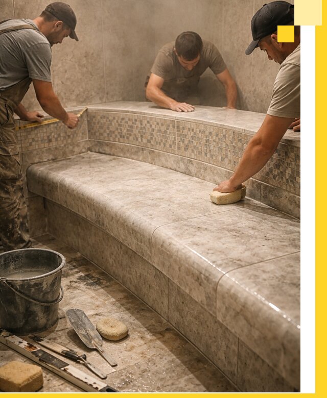 Изготовление и установка сидений для хамама в Канске